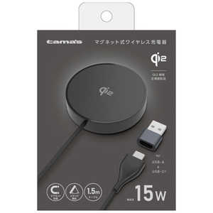 多摩電子工業 Qi2対応ワイヤレス充電器 2in1 ブラック TWC64K 多摩電子工業 Qi2対応ワイヤレス充電器 2in1 ブラック TWC64K