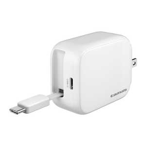 多摩電子工業 PD30W 巻取式コンセントチャージャー ホワイト TAP167CW