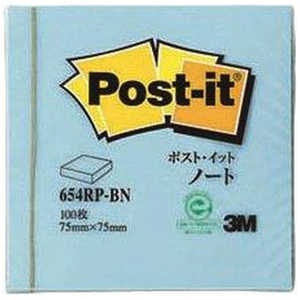 3Mジャパン ポスト･イット ノート 再生紙 スタンダードカラー ブルー 654RPBN