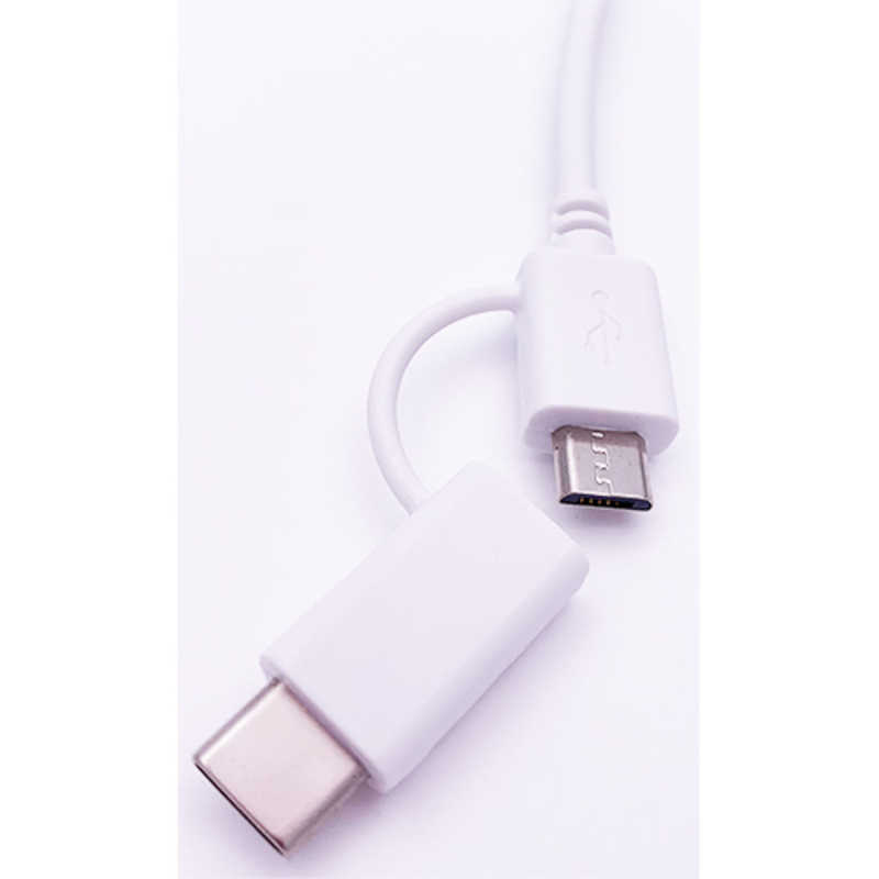 オズマ オズマ Type-C+micro USB ⇔ USB-A 2.0ケーブル 充電・転送 1m BKS-UDCJ10W  ホワイト【ビックカメラグルｰプオリジナル】 BKS-UDCJ10W  ホワイト【ビックカメラグルｰプオリジナル】