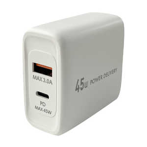 IY} mm[gPC[dΉnPower DeliveryACUSB[d 45W (CA) zCg m2|[g USB Power DeliveryΉ Smart ICΉn ACUC-45PDWH