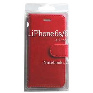 オズマ iPhone 6s/6用 Notebook type ノートブック型ケース レッド BJSL‐IP6RD
