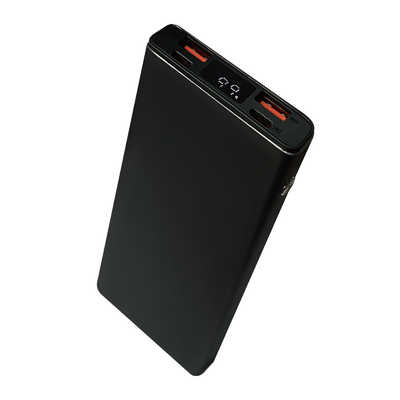 オズマ PD20W出力10000mAhモバイルバッテリー アルミデザイン ブラック