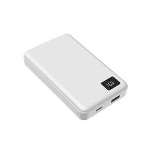 オズマ デジタル残量表示機能付リン酸鉄リチウムモバイルバッテリー 10000mAh 20W [USB Power Delivery対応 / 2ポート] ホワイト LFPUC100D-CCWH