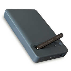 オズマ ワイヤレス準固体モバイルバッテリー 5000mAh PD20W スタンド付 ［USB Power Delivery対応 / 2ポート］ ダークグレー SSLC2W50-CCDG