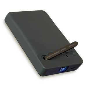 オズマ ワイヤレス準固体モバイルバッテリー 10000mAh PD20W スタンド付 ［USB Power Delivery対応 / 2ポート］ ダークグレー SSLC2W100-CCDG
