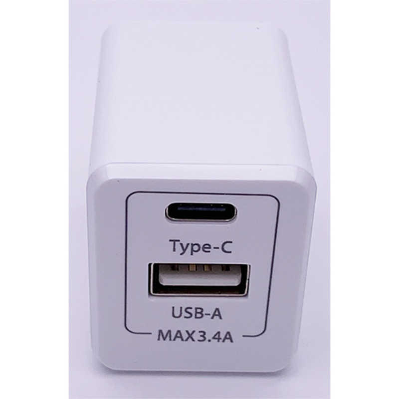 オズマ オズマ AC-USB-C USB-A充電器 3.4A 2ポート -C -A ホワイト BKS-ACUC34ADW BKS-ACUC34ADW