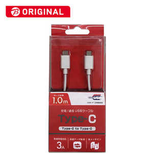 オズマ USB-C ⇔ USB-C USB2.0 3A対応USBケーブル 充電・転送 1m BKS-CD3CS100W ホワイト