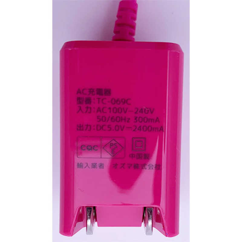 オズマ オズマ Type-C スマートフォン タブレット コンパクトタイプAC充電器 2.4A (2m) BKS-ACCC24MP ピンク｢ビックカメラグルｰプオリジナルモデル｣ BKS-ACCC24MP ピンク｢ビックカメラグルｰプオリジナルモデル｣
