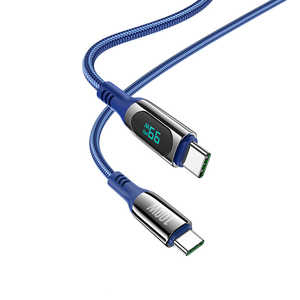 HOCO USBケーブル ナイロン 1.2m ブルー [ USB-C to USB-C / PD100W対応 ] ブルー [USB Power Delivery対応] S51DISPTTBL