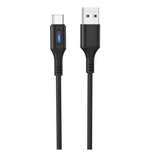 HOCO USBケーブル オートオフ機能付 ナイロン 1.2m ブラック [ USB-A to USB-C ] ブラック U79AOFFTCBK