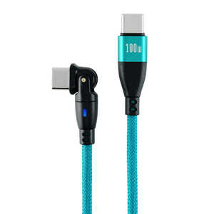 日本トラストテクノロジー USBケーブル メッシュ 1.0m USB-C to USB-C コネクタ180度回転 グリーン 180RPD10MGR