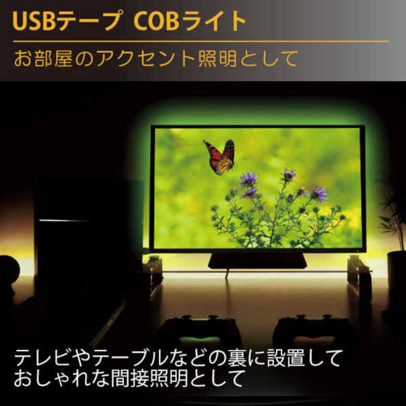 日本トラストテクノロジー 日本トラストテクノロジー USB テープCOBライト 2m ホワイト COBTP2M-WH COBTP2M-WH