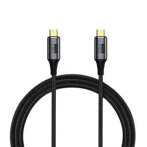 日本トラストテクノロジー USB-C ＆ USB-C ケーブル 1m ［PD100W/ USB4.0 ］ ［Type-Cオス・オス］ ブラック JTU4CC10-BK
