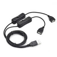 日本トラストテクノロジー USB電源分岐ケーブル 0.3m ON/OFFスイッチ