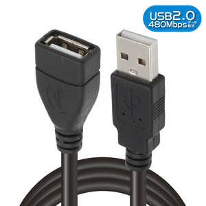 日本トラストテクノロジー USB延長ケーブル 3m ［USB2.0］ ［Type-A延長ケーブル］ ブラック JTUSB2EX3M-BK
