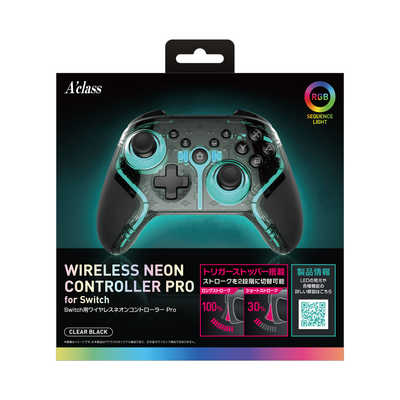 Nintendo Switch 本体プラス　ワイヤレスネオンコントローラー アクラス Switch用ワイヤレスネオンコントローラーPro クリアブラック