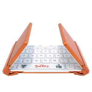 ＜コジマ＞ 3E 「スマホ/タブレット対応」ワイヤレスキーボード 3つ折りタイプ スタンド付(英語64キー) オレンジ 3EBKY8UL3