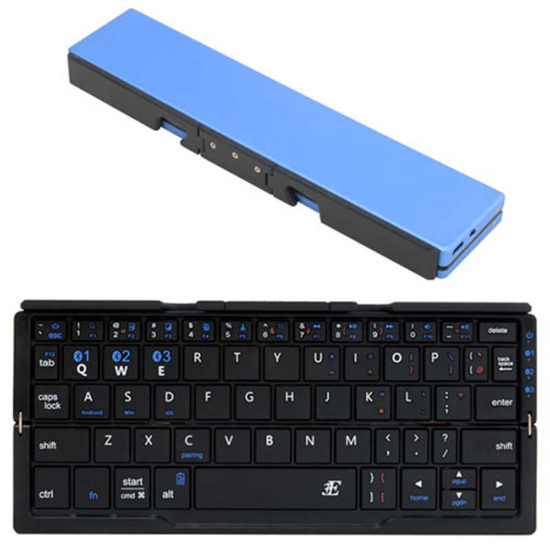 3E 3E ワイヤレスキーボード 2つ折りタイプ Plier (英語配列60キー･ブルー) 3E-BKY6-BL 3E-BKY6-BL