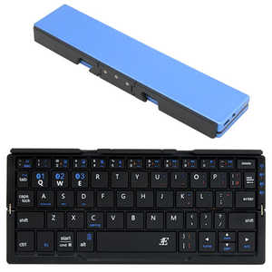  3E ワイヤレスキーボード 2つ折りタイプ Plier (英語配列60キー・ブルー) ブルー 3EBKY6BL
