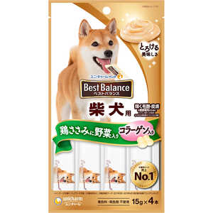 ユニチャーム ベストバランスおやつ 柴犬用 鶏ささみに野菜入り 15g×4本 ユニチャーム ベストバランスおやつ 柴犬用 鶏ささみに野菜入り 15g×4本