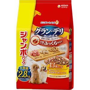 ユニチャーム グラン・デリ ふっくら仕立て 13歳以上用 鶏ささみ・ビーフ・緑黄色野菜・小魚・チーズ・角切りビーフ粒入り ジャンボパック 2.8kg ユニチャーム グラン・デリ ふっくら仕立て 13歳以上用 鶏ささみ・ビーフ・緑黄色野菜・小魚・チーズ・角切りビーフ粒入り ジャンボパック 2.8kg