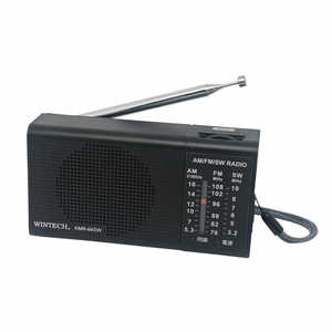 WINTECH AM/FM/SWポータブルラジオ ［ワイドFM対応 / AM/FM/短波］ ブラック KMR-64SW