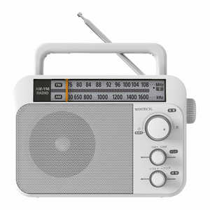 WINTECH AM/FMホームラジオ ［ワイドFM対応 /AM/FM］ ホワイト HR-K74