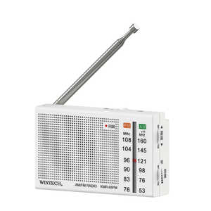 WINTECH AM/FMポータブルラジオ(横型) ［ワイドFM対応 / AM/FM］ ホワイト KMR-65PM