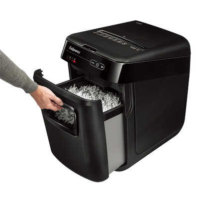 【完了】シュレッダー A4 オートフィード クロスカットシュレッダー (33L/最大200枚セット