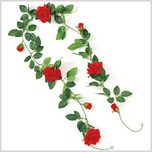 アーテック フェイクグリーン ガーランド バラ 赤 75214