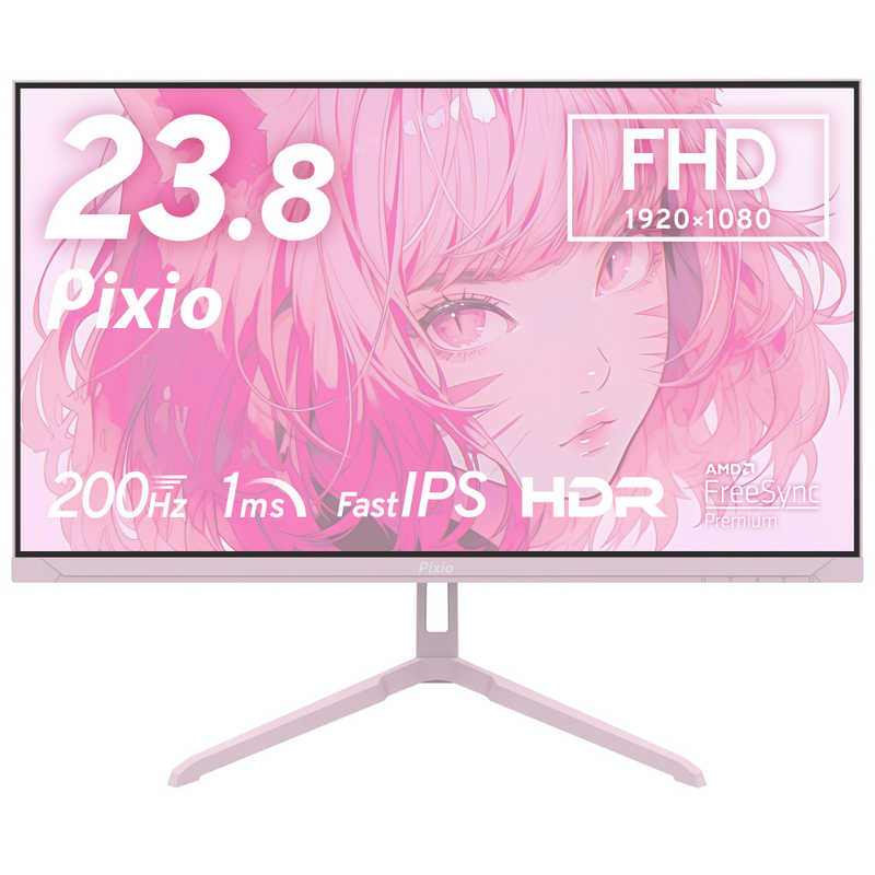 PIXIO PIXIO ピクシオ Pixio ゲーミングモニター［23.8型 /フルHD(1920×1080) /スクエア］ パステルピンク PX248WAVEK-O PX248WAVEK-O