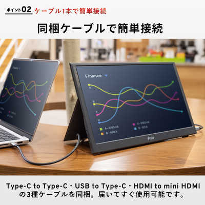 PIXIO USB-C接続モバイルモニター PX160 WAVE ［15.6型 / フルHD(1920