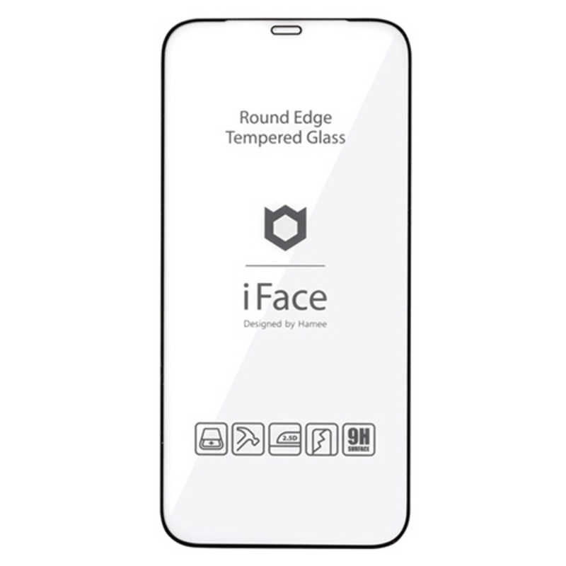 HAMEE HAMEE [iPhone 12 mini専用]iFace Round Edge Tempered Glass Screen Protector ラウンドエッジ強化ガラス 画面保護シート 41-890288 ブラック 41-890288 ブラック