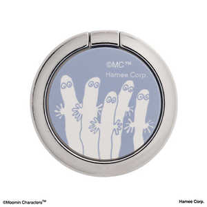 HAMEE ムーミン iFace Finger Ring Holder フラットタイプ iFace ニョロニョロ/くすみブルー IFACERINGMMNBL