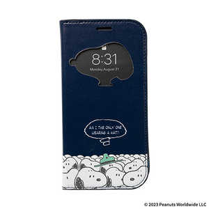 HAMEE iPhone 15専用 PEANUTS/ピーナッツ CERTA フリップ窓付きダイアリーケース スヌーピー/ビーグル大集合 669-964941