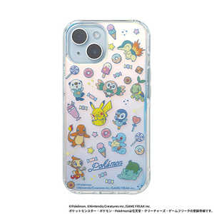 HAMEE iPhone 15専用 ポケットモンスターHIGHER ハイブリッドケース 総柄/パートナー 669-965108