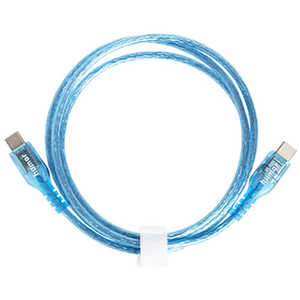 HAMEE humor USB 2.0 CABLE TYPE-C to TYPE-C 1.0m クリア/シアン 669-976319 HAMEE humor USB 2.0 CABLE TYPE-C to TYPE-C 1.0m クリア/シアン 669-976319