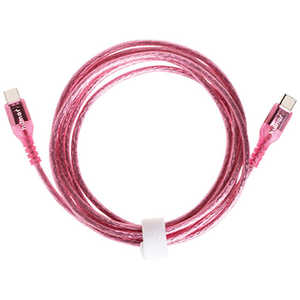 HAMEE humor USB 2.0 CABLE TYPE-C to TYPE-C 2.0m クリア/マゼンタ 669-976357