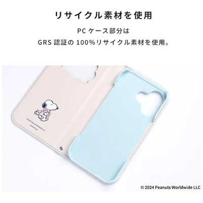 HAMEE iPhone 16(6.1インチ) PEANUTS/ピーナッツ CERTA フリップ窓付き