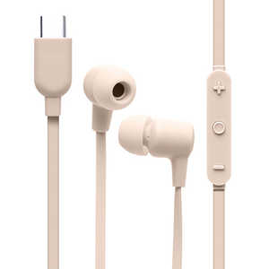 HAMEE humor EARPHONES TYPE-C イヤホンマイク ベージュ 691-986288 HAMEE humor EARPHONES TYPE-C イヤホンマイク ベージュ 691-986288