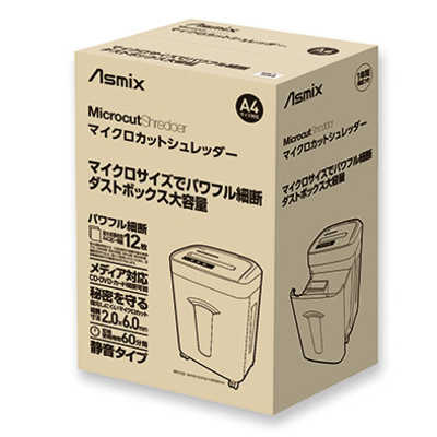 アスカ マイクロカットシュレッダーメディア対応 A4 S62MCN オフィス・住設用品 オフィス備品 シュレッダー 代引不可 S43MC マイクロカットシュレッダー メディア可 1台 Asmix(アスカ