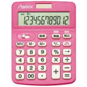 アスカ 消費税電卓カラー　ピンク C1231P