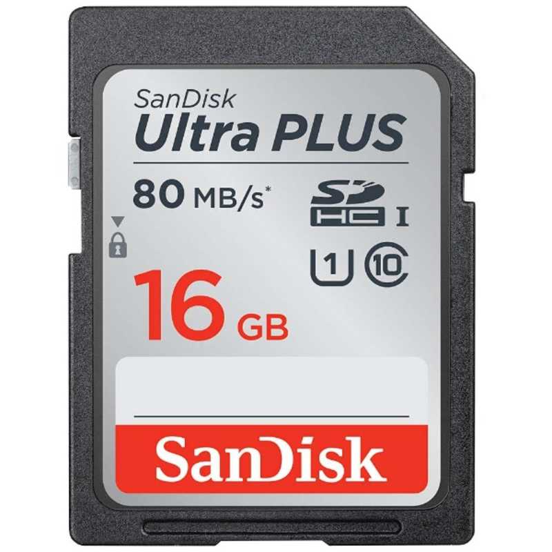 サンディスク サンディスク SDHCメモリカード ｢ウルトラプラス｣ UHS-I/UHS スピードクラス1対応 [Class10対応/16GB] SDSDUSC-016G-JNJIN SDSDUSC-016G-JNJIN