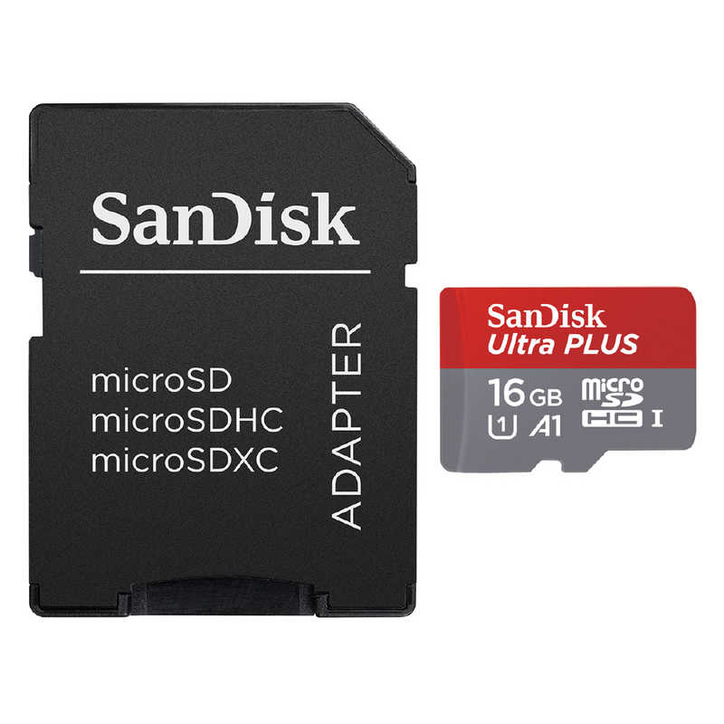 サンディスク サンディスク microSDHCメモリーカード UHS-I/UHSスピードクラス1対応(SDHC変換アダプタ付き/ビックカメラグループ独占販売) (Class10対応/16GB) SDSQUBC-016G-JB3CD SDSQUBC-016G-JB3CD