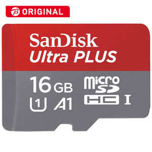 サンディスク microSDHCメモリーカード UHS-I/UHSスピードクラス1対応(SDHC変換アダプタ付き/ビックカメラグループ独占販売) (Class10対応/16GB) SDSQUBC-016G-JB3CD