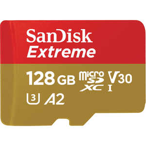 サンディスク microSDXCメモリーカード UHS-I/UHSスピードクラス3対応(SDXC変換アダプタ付き) (Class10対応/128GB) SDSQXA0128GJN3MD