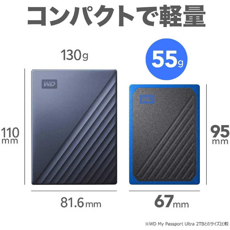 WESTERN DIGITAL WESTERN DIGITAL 外付けSSD USB-A接続 My Passport Go [2TB /ポータブル型] WDBMCG0020BBT-JESN WDBMCG0020BBT-JESN