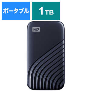 WESTERN DIGITAL 外付けSSD USB-C+USB-A接続 My Passport SSD 2020 Hi-Speed ブルー ポータブル型 1TB ブルー WDBAGF0010BBLJESN