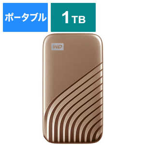 WESTERN DIGITAL 外付けSSD USB-C+USB-A接続 My Passport SSD 2020 Hi-Speed ゴールド ポータブル型 1TB ゴールド WDBAGF0010BGDJESN